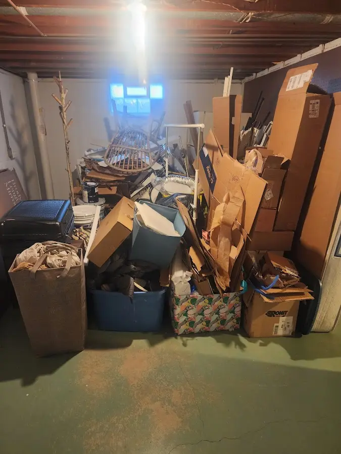 Roll-off dumpster container at job site for Cleanout Dumpster Rental in Pennsbury